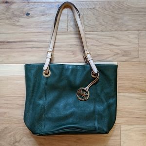 Michael Kors Green/tan tote bag